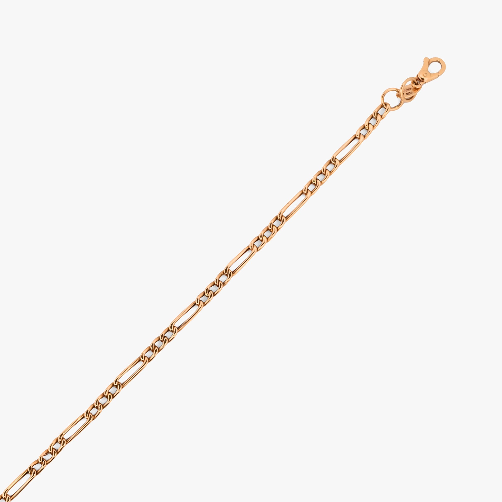 Comprar collar Figaro oro amarillo 18K clásico alternado. Pieza distinguida de alta resistencia y cierre mosquetón seguro. Envío gratis, joya certificada