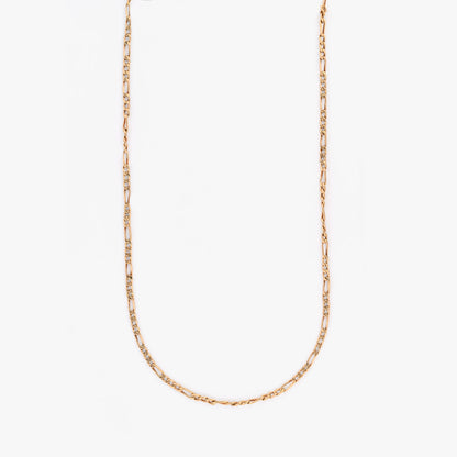 Comprar cadena Figaro oro amarillo 18K eslabón alternado. Pieza equilibrada de alta resistencia y estética uniforme. Envío gratuito y pieza certificada