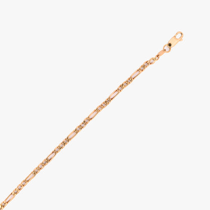 Comprar cadena Figaro oro amarillo 18K eslabón alternado. Pieza equilibrada de alta resistencia y estética uniforme. Envío gratuito y pieza certificada