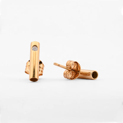 Pendientes de oro amarillo de 18kt en forma de barra con (brillante confirmar tipo). Envío GRATIS, Joyería Ian'OR, envío asegurado.