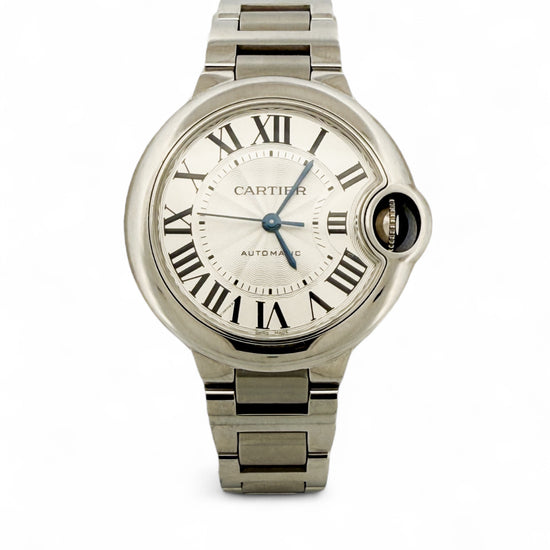 Reloj original Cartier Ballon Bleu de 33mm realizado en acero con movimiento automático.
Relojes Cartier de segunda mano baratos en Barcelona. 