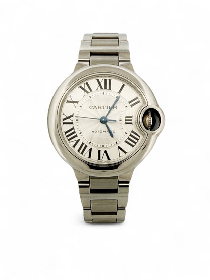 Reloj original Cartier Ballon Bleu de 33mm realizado en acero con movimiento automático.
Relojes Cartier de segunda mano baratos en Barcelona. 