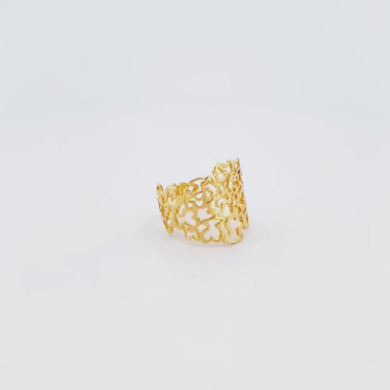 Anillo original de TOUS realizado en oro amarillo de 18kt modelo Milosos con el icónico relieve de los Ositos de Tous. Joyas de Tous de oro baratas en Barcelona.