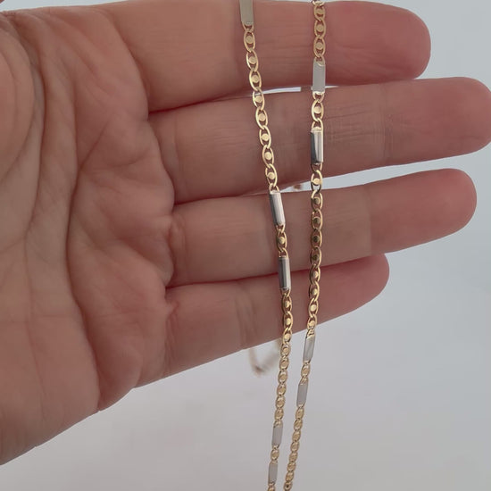 Comprar collar con cadena bicolor y cierre tipo mosquetón.Joya unisex. Joyas acondicionadas. Envío GRATIS. Ian'Or.