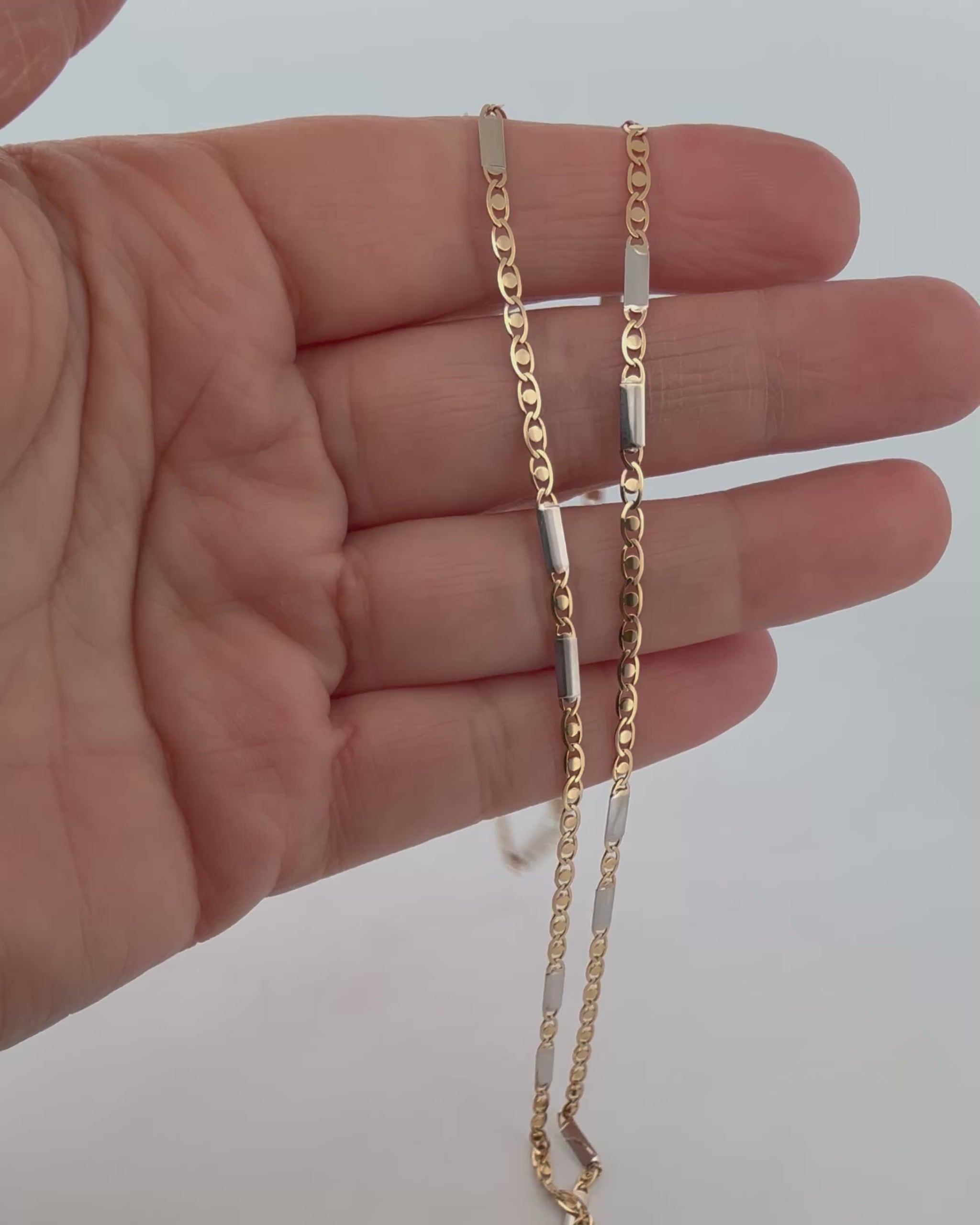 Comprar collar con cadena bicolor y cierre tipo mosquetón.Joya unisex. Joyas acondicionadas. Envío GRATIS. Ian'Or.