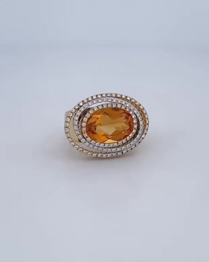 14936GM - Sortija oro amarillo 18kt brillantes y citrino