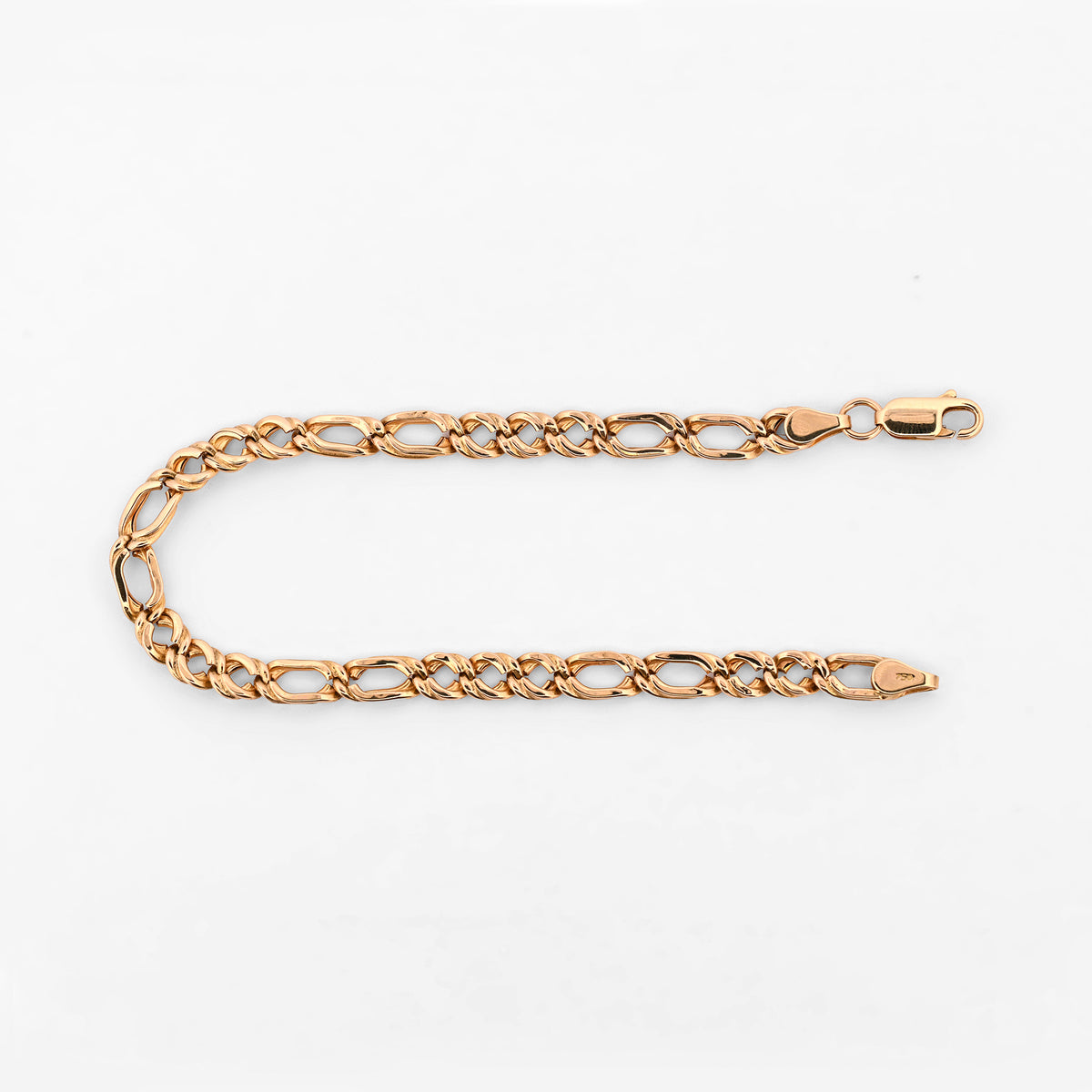 Comprar pulsera oro amarillo de 18kt con cadena alterna barbada. La cadena mide 8,3cm y dispone de cierre con cadena de seguridad. Envio gratuito.