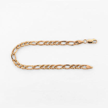 Comprar pulsera oro amarillo de 18kt con cadena alterna barbada. La cadena mide 8,3cm y dispone de cierre con cadena de seguridad. Envio gratuito.
