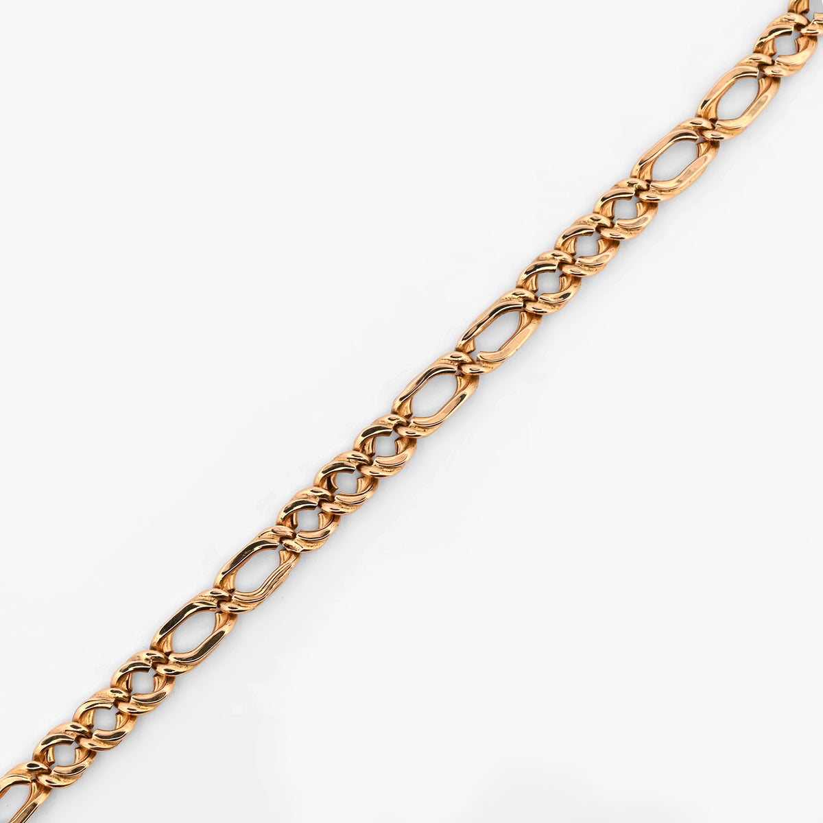 Comprar pulsera oro amarillo de 18kt con cadena alterna barbada. La cadena mide 8,3cm y dispone de cierre con cadena de seguridad. Envio gratuito.