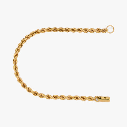 Pulsera cordón salomónico oro amarillo 18K eslabón trenzado en espiral. Joya distintiva y llamativa de gran robustez. Pieza certificada y envío gratuito