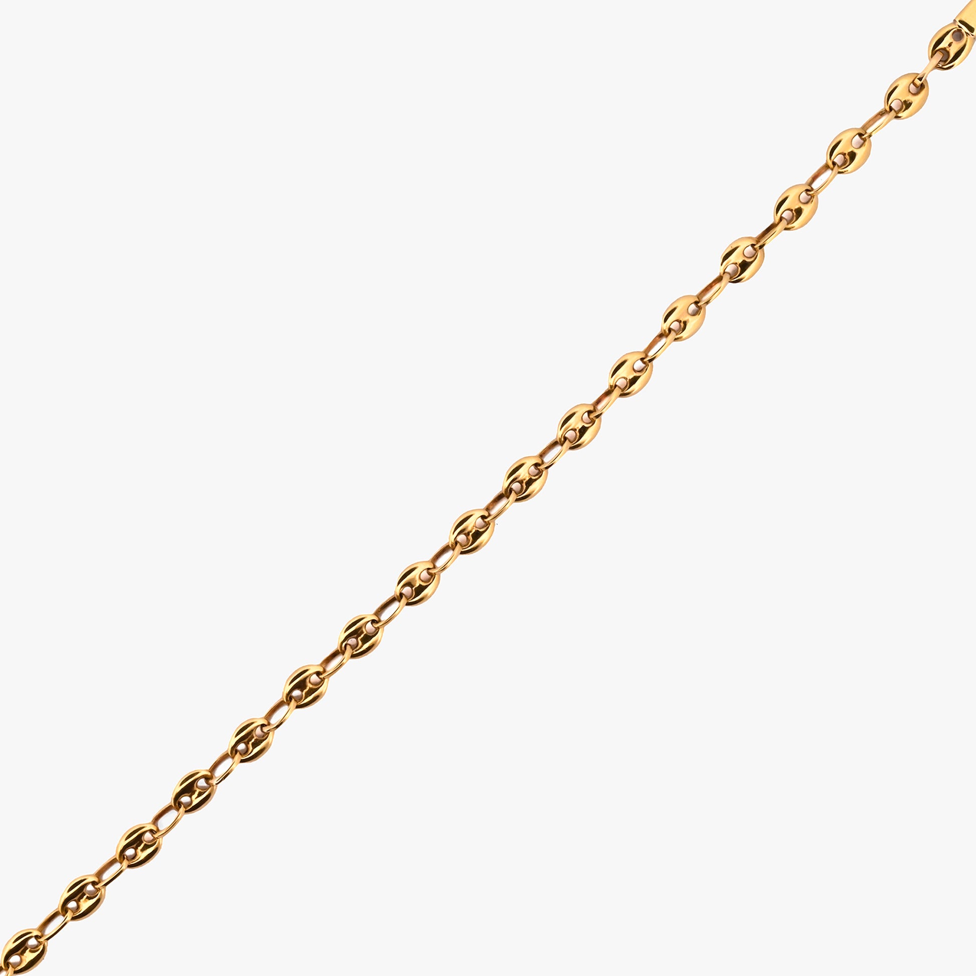 Pulsera calabrote oro amarillo 18K eslabón ovalado. Joya tradicional y equilibrada de estética uniforme y sofisticada. Envío gratuito de pieza certificada