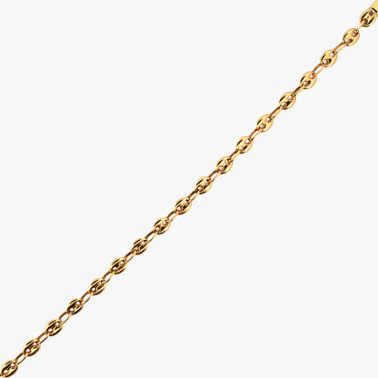Pulsera calabrote oro amarillo 18K eslabón ovalado. Joya tradicional y equilibrada de estética uniforme y sofisticada. Envío gratuito de pieza certificada