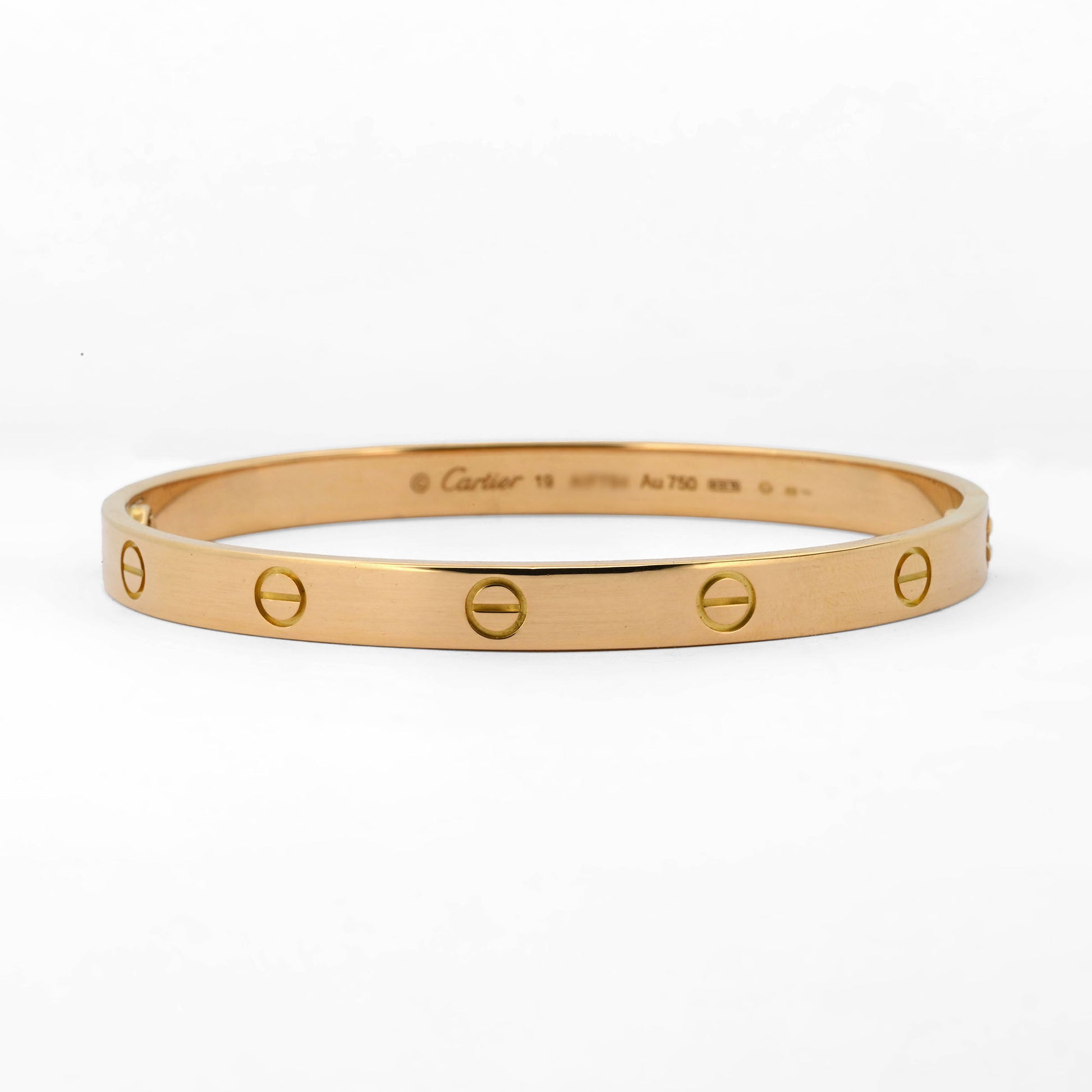 Comprar pulsera esclava de la prestigiosa firma Cartier realizada en oro rosa de 18kt. Joyas Cartier baratas. Joyería Ian'Or. Envío GRATIS y pieza certificada