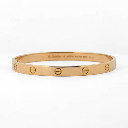 Comprar pulsera esclava de la prestigiosa firma Cartier realizada en oro rosa de 18kt. Joyas Cartier baratas. Joyería Ian'Or. Envío GRATIS y pieza certificada