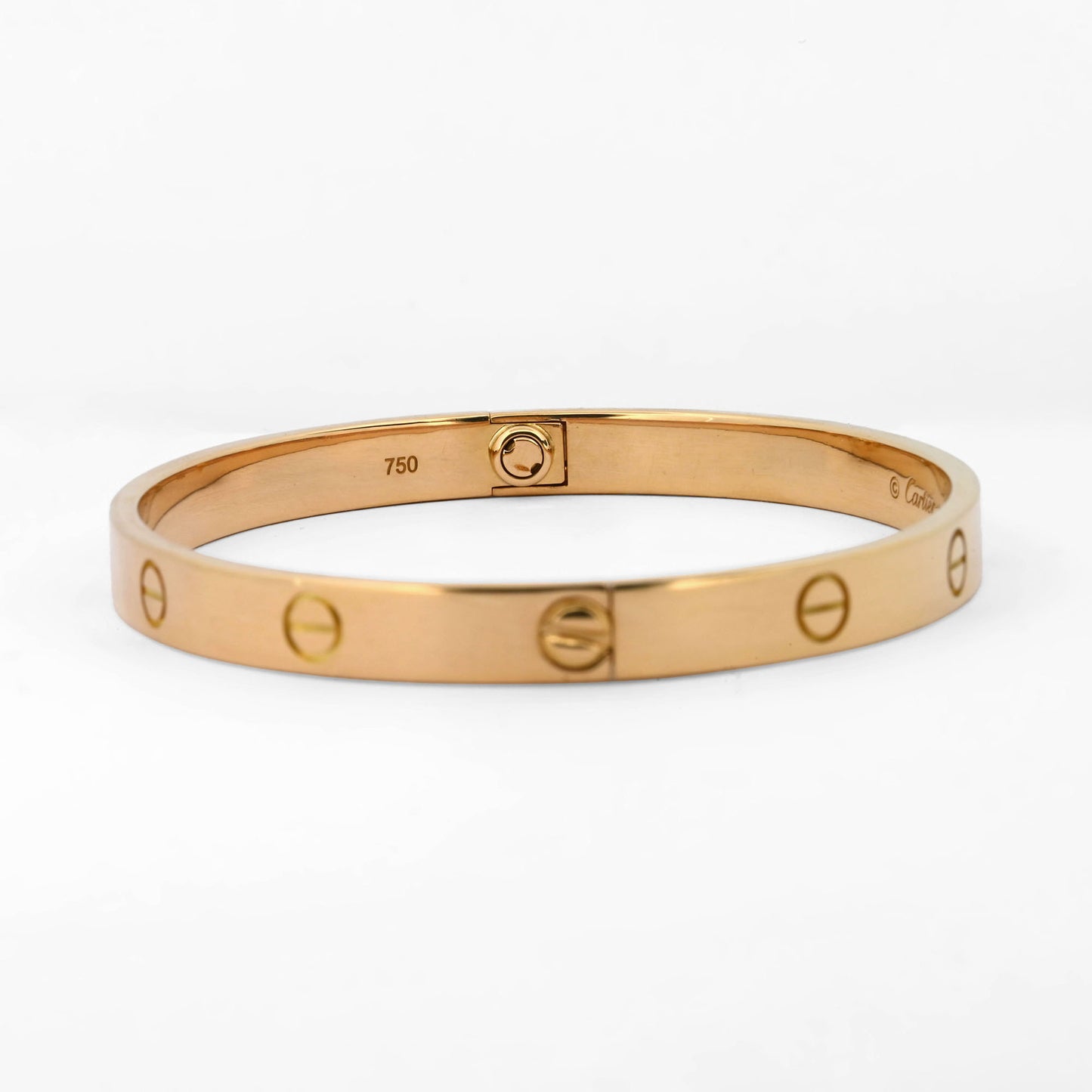Comprar pulsera esclava de la prestigiosa firma Cartier realizada en oro rosa de 18kt. Joyas Cartier baratas. Joyería Ian'Or. Envío GRATIS y pieza certificada