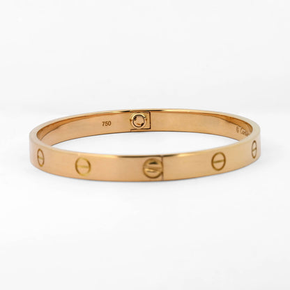 Comprar pulsera esclava de la prestigiosa firma Cartier realizada en oro rosa de 18kt. Joyas Cartier baratas. Joyería Ian'Or. Envío GRATIS y pieza certificada