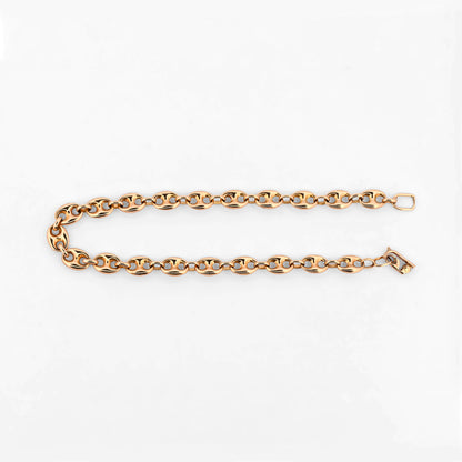 Comprar pulsera de oro de 18kt con cadena tipo calabrote de 5,99mm de grosor y 20,3cm de largo. Esta pulsera dispone de cierre tipo mosquetón.